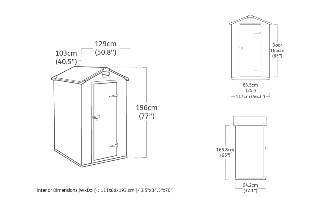 Keter Manor Garden House (4x3) also for small gardens: Weatherproof, plastic, grey