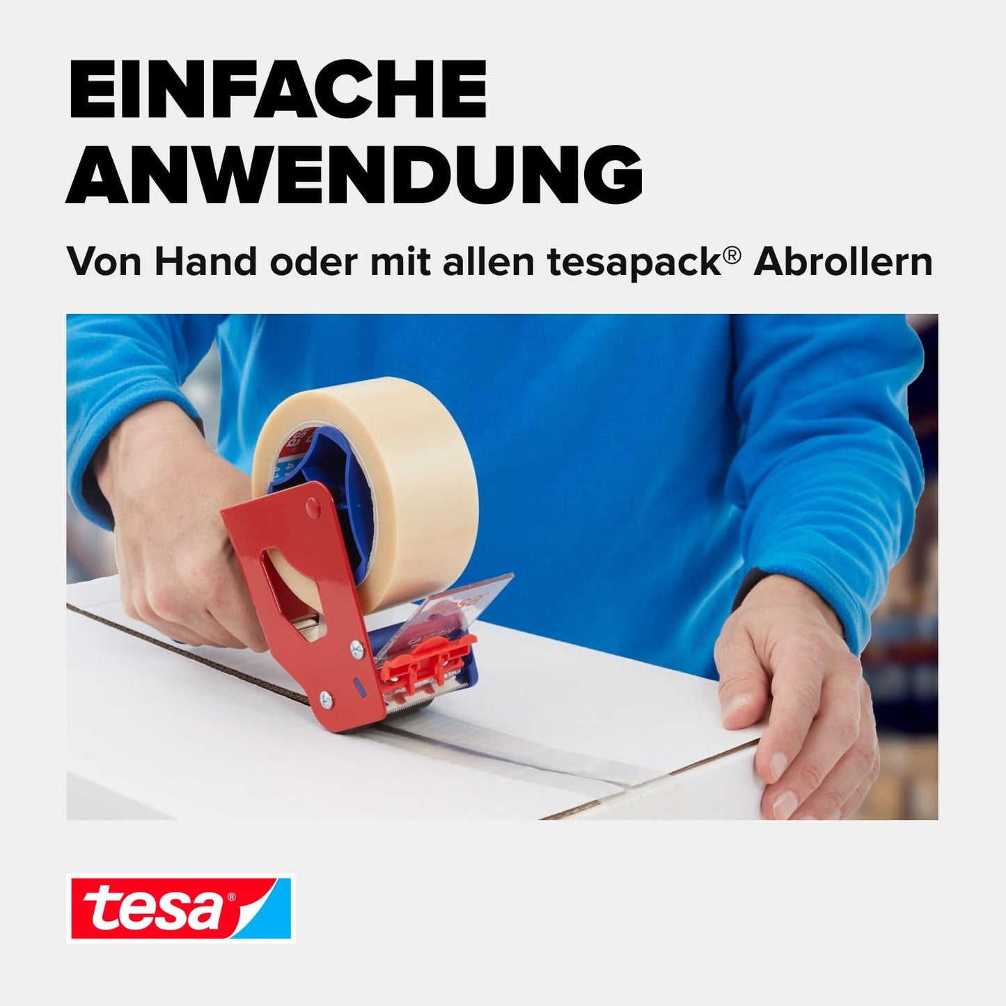 tesa 64014 Verpackungsband (Transparent): 6 Rollen à 66m x 50mm, leise & UV-beständig