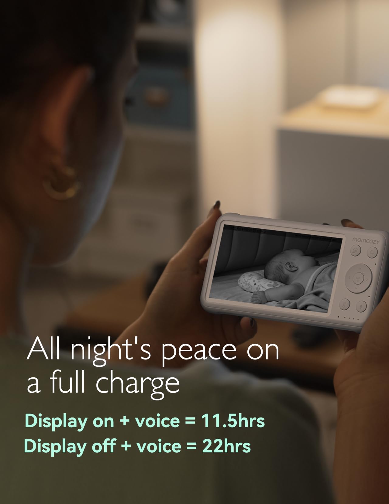 Momcozy BM01 Video Baby Monitor: 5-inch HD Display, 360° View, Night Vision & Two-Way Communication