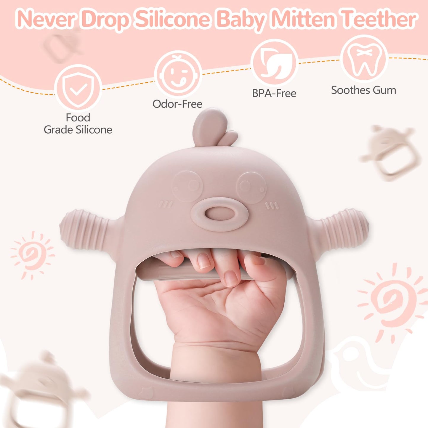 WEST STORY Baby Fruchtsauger, Beißspielzeug (5x Silikon Sauger in 3 Größen)
