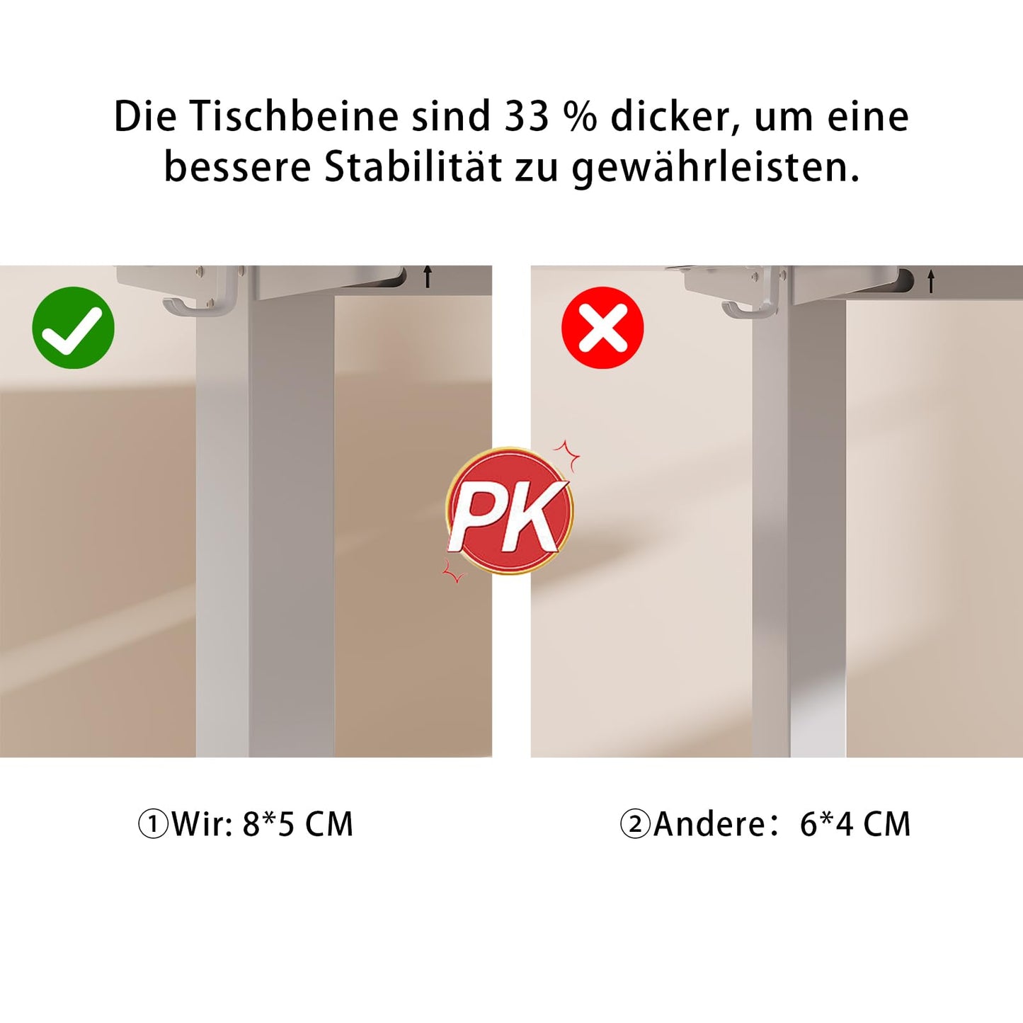 Flamaker Desk (160x80cm): Electrically height adjustable with memory function in white
