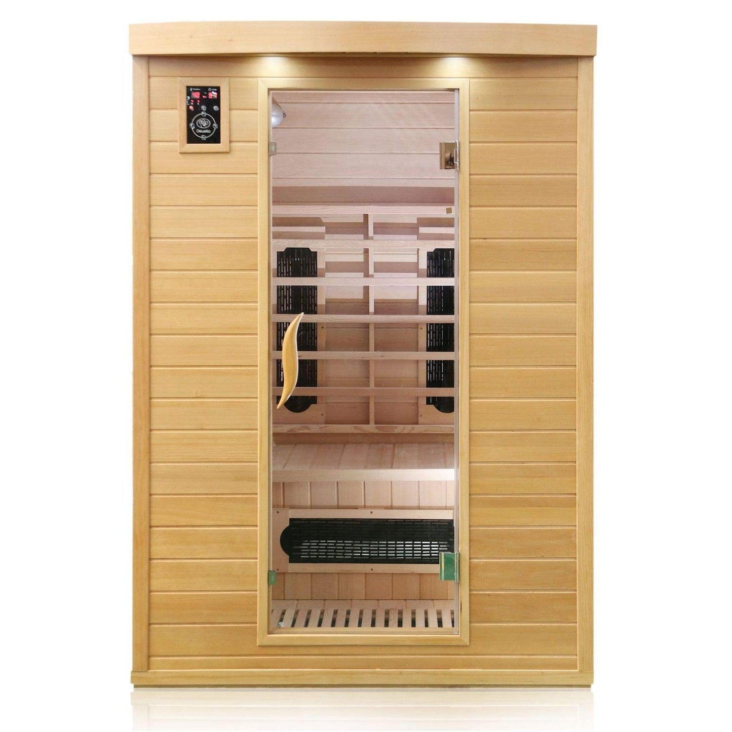 Dewello® Infrarotsauna 'Laval Plus' (135x105cm) für 1-2 Personen aus Hemlock-Holz, LED, Bluetooth
