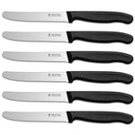 High-quality stainless steel serrated breakfast knives (6 pieces) with plastic handle: Dishwasher safe