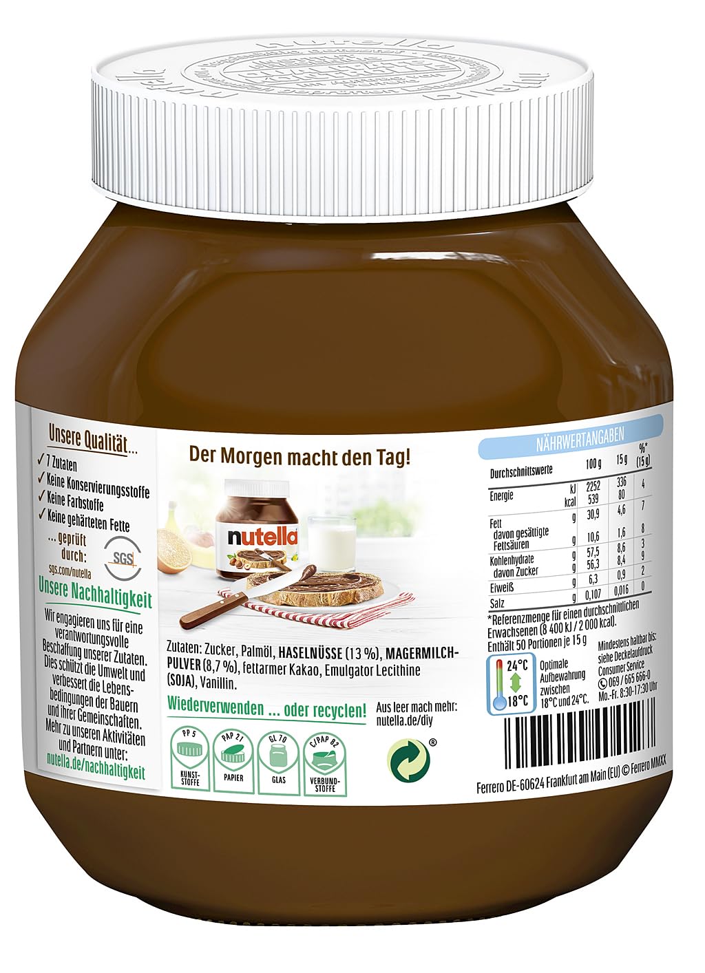 Nutella hazelnut spread or for delicious recipes (1x 750g)