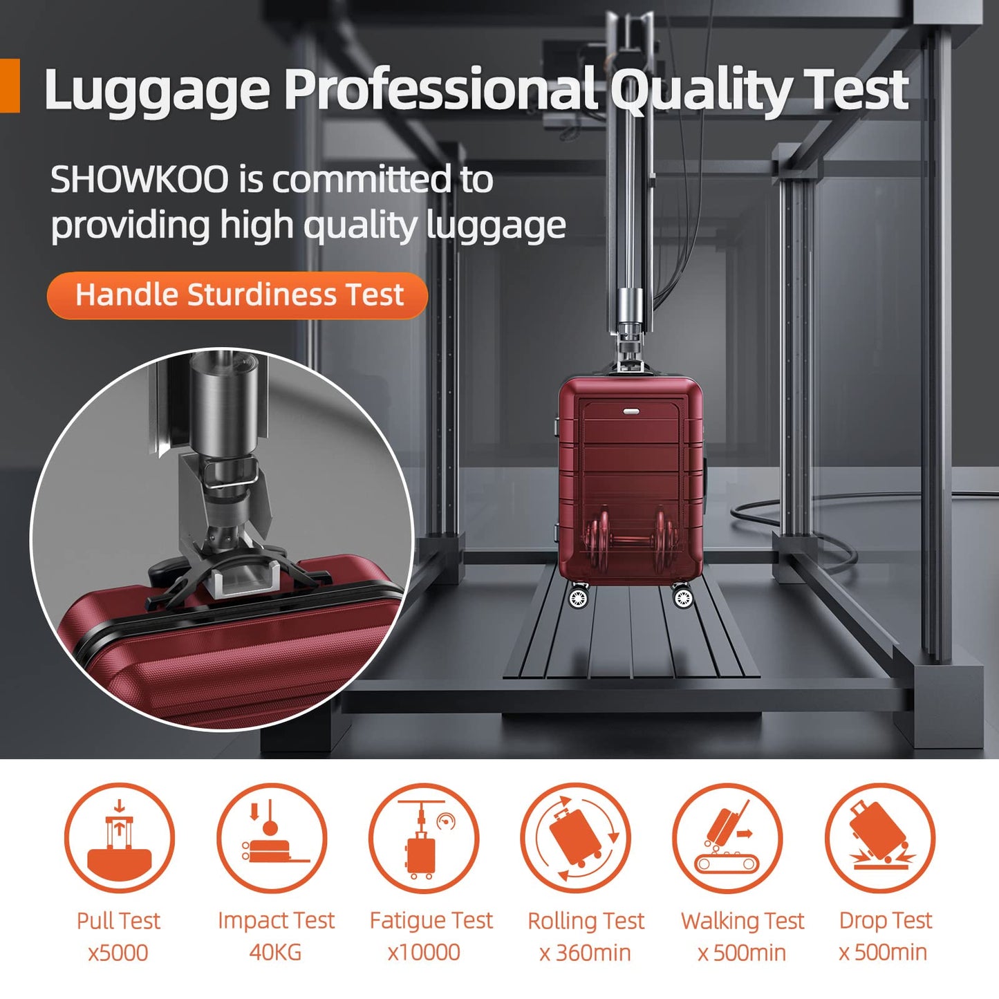 SHOWKOO Hard-Shell Travel Suitcase Set (5-Piece): Expandable with TSA Lock | Red