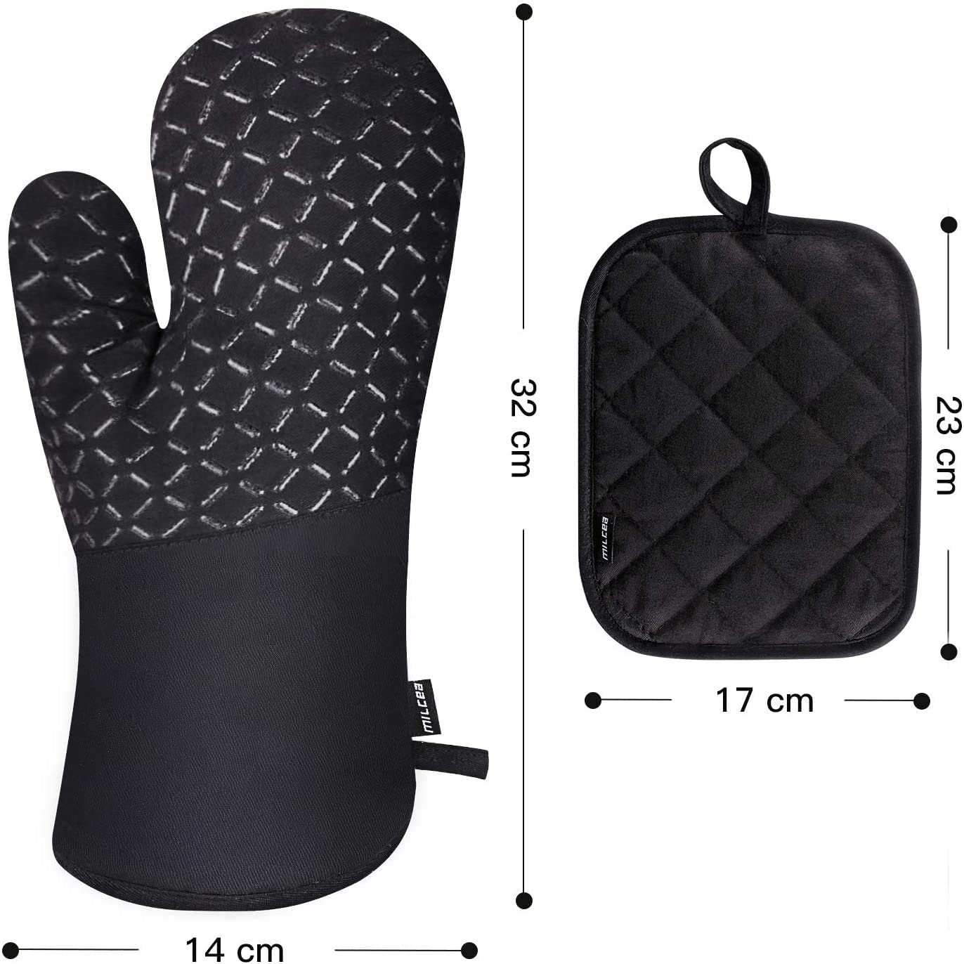 Oven gloves, pot holders, oven gloves (set of 4), baking gloves