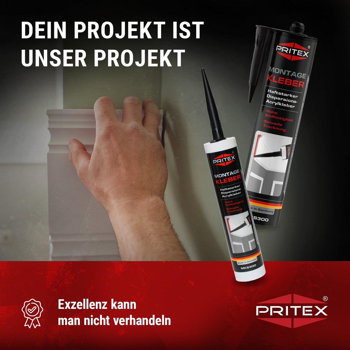 PRITEX Profi Montagekleber (10x 300ml): Haftstarker Universalkleber für Innen