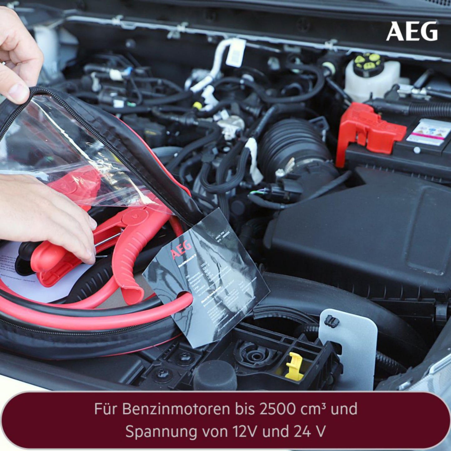 AEG (97203) Starthilfekabel SK 16 "Alu-Tec" für 12 Volt und 24 Volt in Aufbewahrungstasche