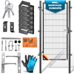 KESSER® Premium Gartentor aus Metall mit verzinktem Stahl inkl. Pfosten, Türklinke, Schlüssel