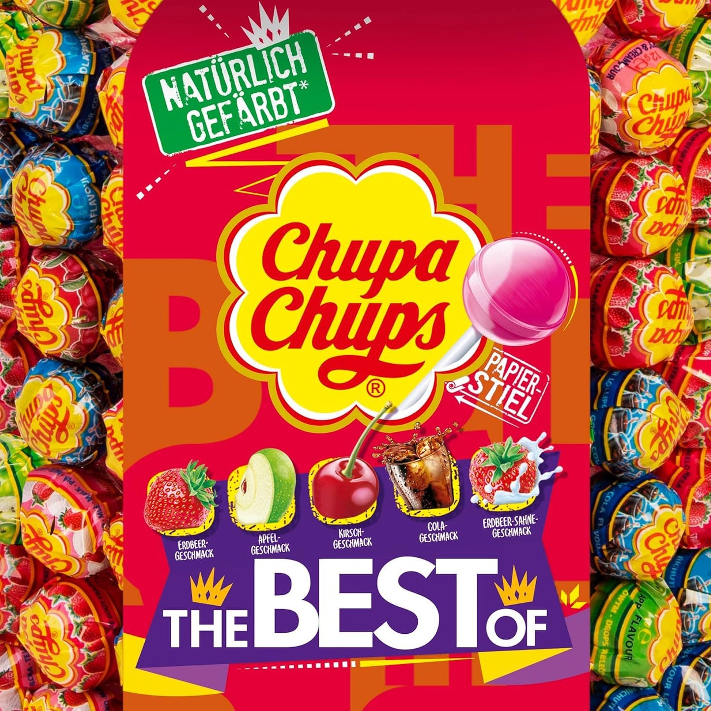 Chupa Chups Lollipop Wheel (200 lollipops x 12g): Display with 5 delicious flavors