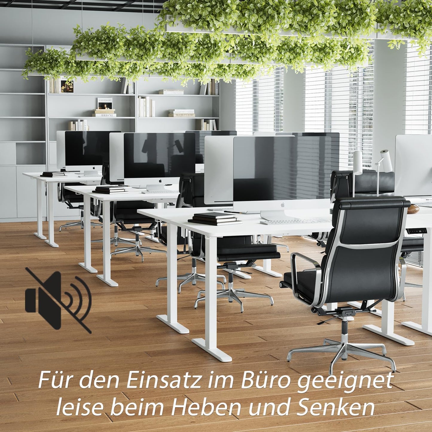 Flamaker Desk (160x80cm): Electrically height adjustable with memory function in white