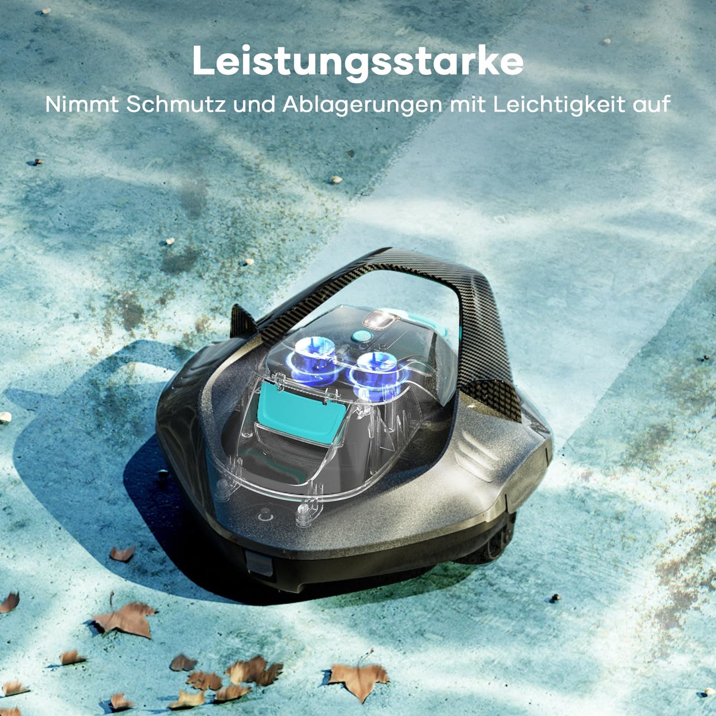 AIPER Kabelloser Poolsauger mit Akku (90 Min. Laufzeit): LED-Anzeigen, Dual-Antrieb