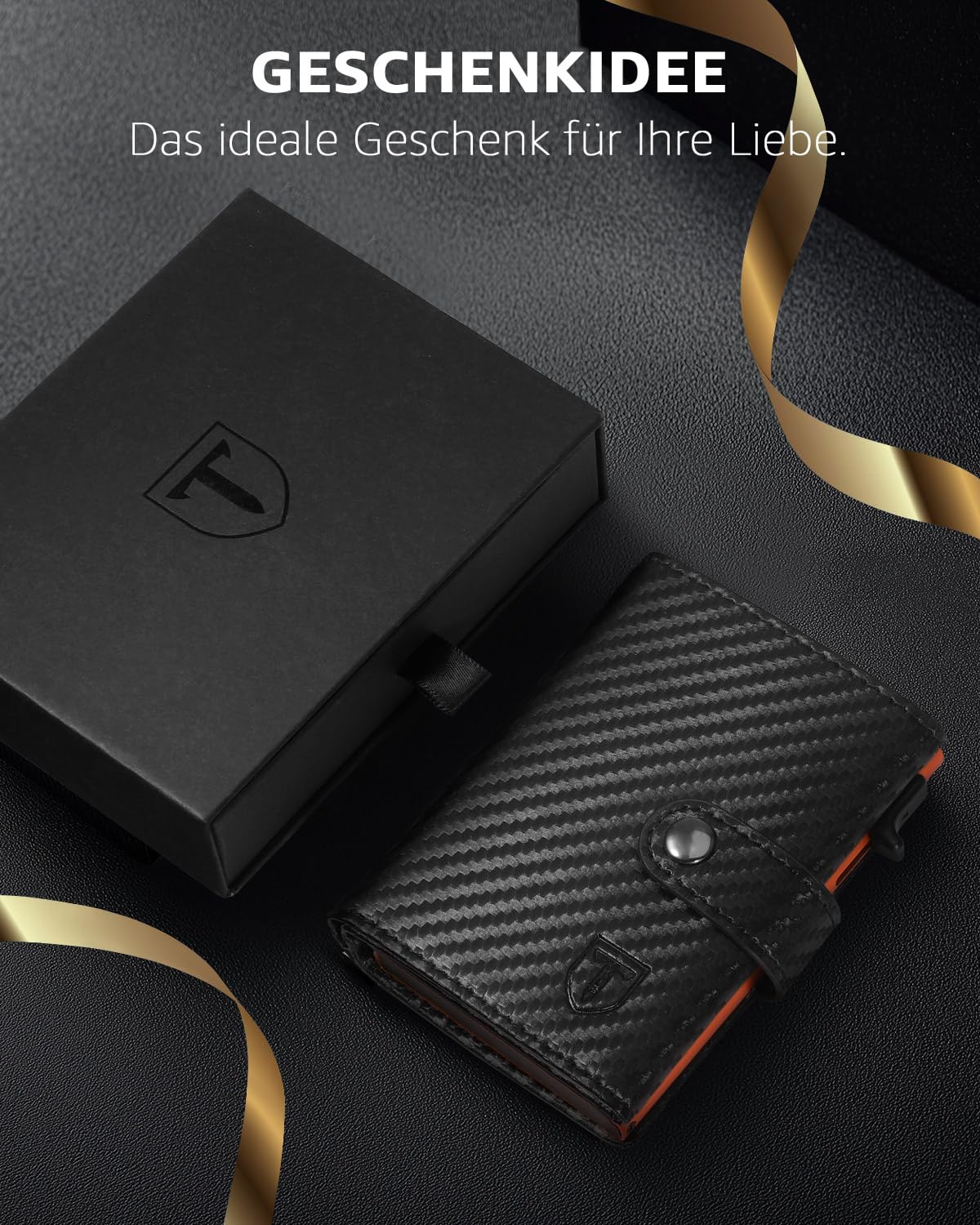 Slim Wallet-Geldbörse für Herren mit Münzfach & RFID Schutz: Kreditkartenetui