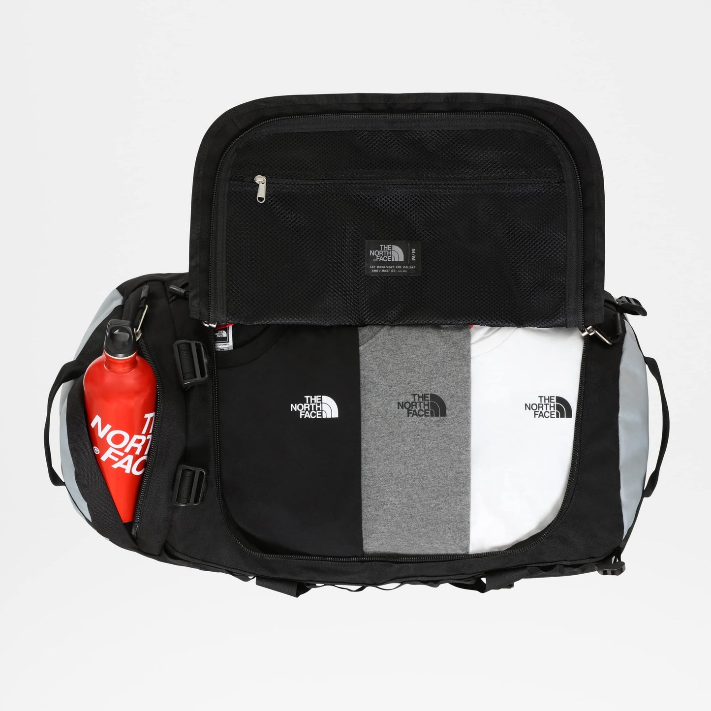 The North Face - Gilman Duffel Bag - Sports and Gym Bag with Shoulder Strap - Foldable Travel Bag - TNF Black/Mid Grey, M, 71L