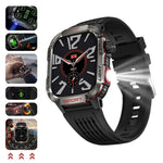 Multifunktion Militär-Smartwatch | Outdoor-Fitness-Tracker: BT-Anruf, Geldscheinprüfung & Taschenlampe