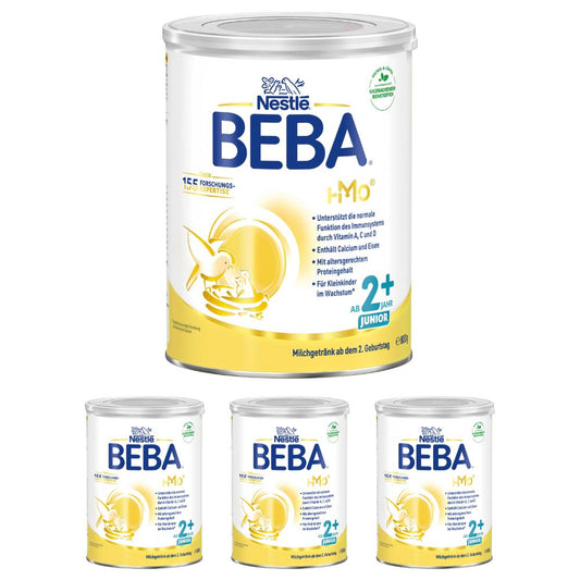 BEBA Junior 2+ Milchgetränk (3x 800g) ab dem 2. Geburtstag: Babynahrung mit HMO 2'-FL