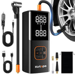 KOTOPA Elektrische Luftpumpe (150PSI): Wiederaufladbare Luftkompressor mit 4 Adapter
