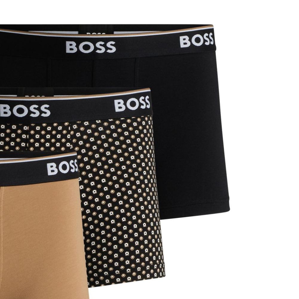 BOSS Herren Boxershorts (3er-Pack) Baumwolle-Elasthan, Premium Designs