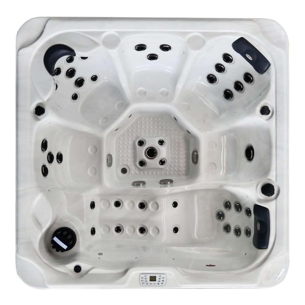 Outdoor whirlpool OASIS MAXI with cover & step: 52 massage jets, LED, speaker, Bluetooth