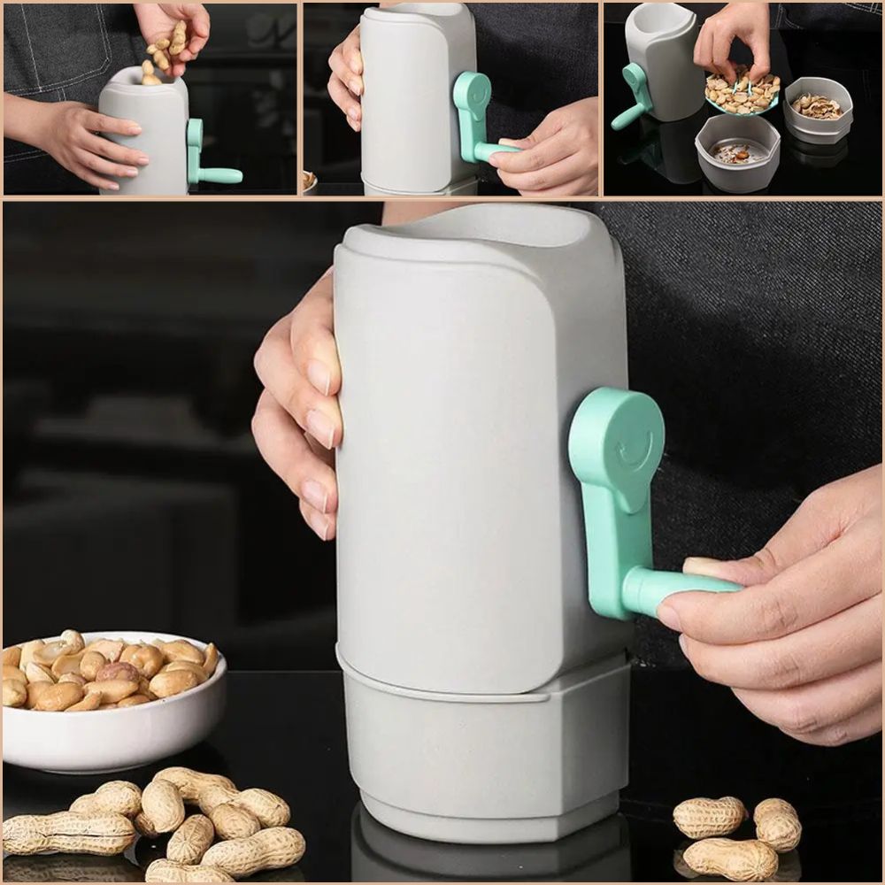 Erdnussschaler und Peller mit Handkurbel | Schalenentfernung für Pistazien, Erdnüsse etc.