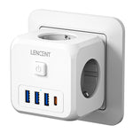 7-in-1 Wandsteckdosen-Adapter | EU Plug mit Ein/Aus-Schalter