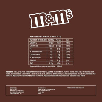 M&amp;M's Chocolate Large Pack (24x 36g = 816g): Chocolate lentils