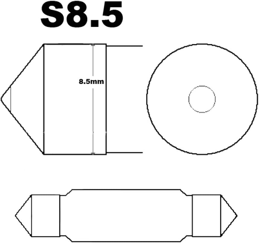 Set of 10 soffit 12V-5W-C5W-SV8.5-36mm license plate light, bulb for cars