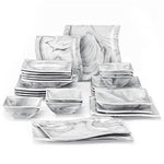 MALACASA 'Serie Flora' (26-teiliges Porzellan Geschirrset): Tafelservice Teller-Set