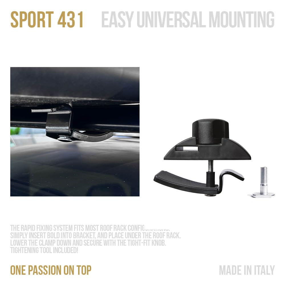 CAM Universal Tetrax roof box (430L) with security lock