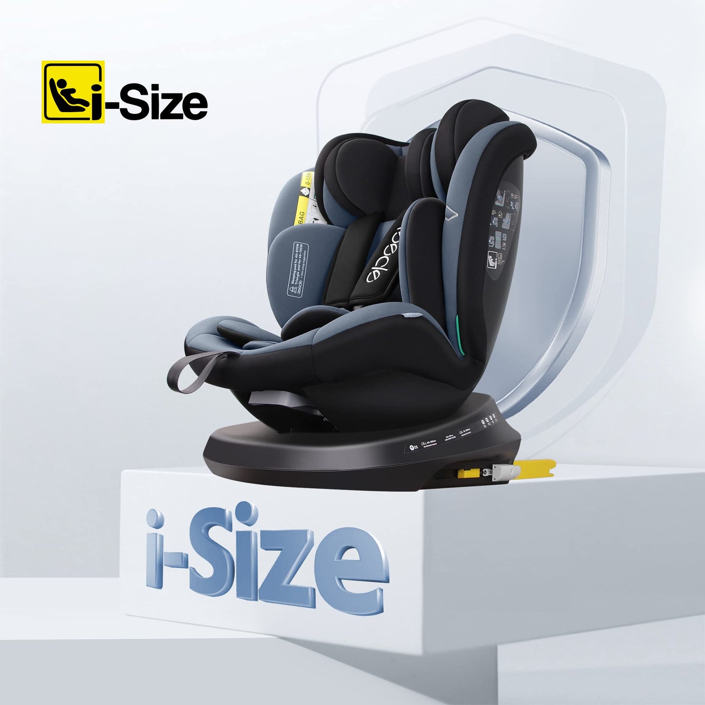 Reecle i-Size Child Seat (Black Gray) 0+/1/2/3 | ISOFIX, Safety Certified