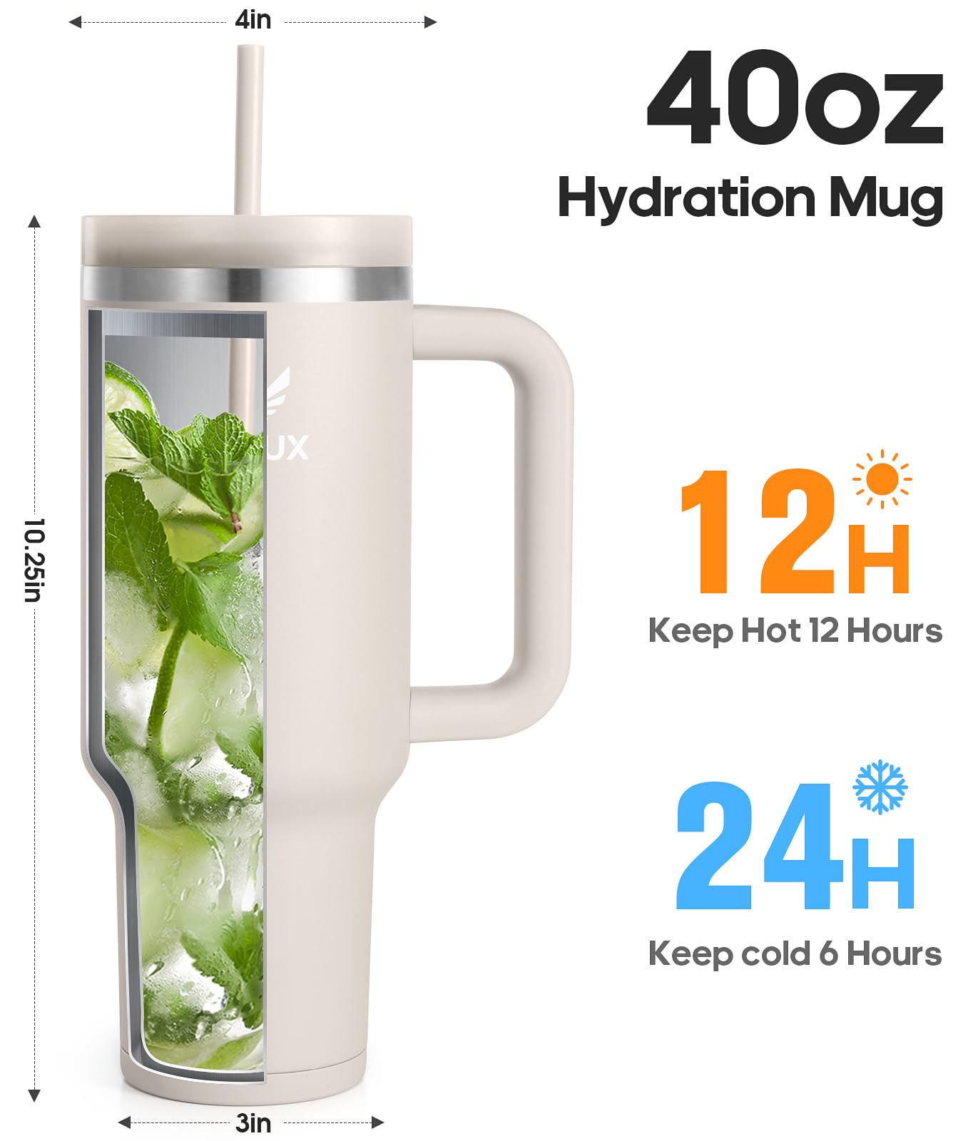 Gedux Thermo Mug (900ml) | 2-in-1 Stainless Steel Drinking Bottle with Straw