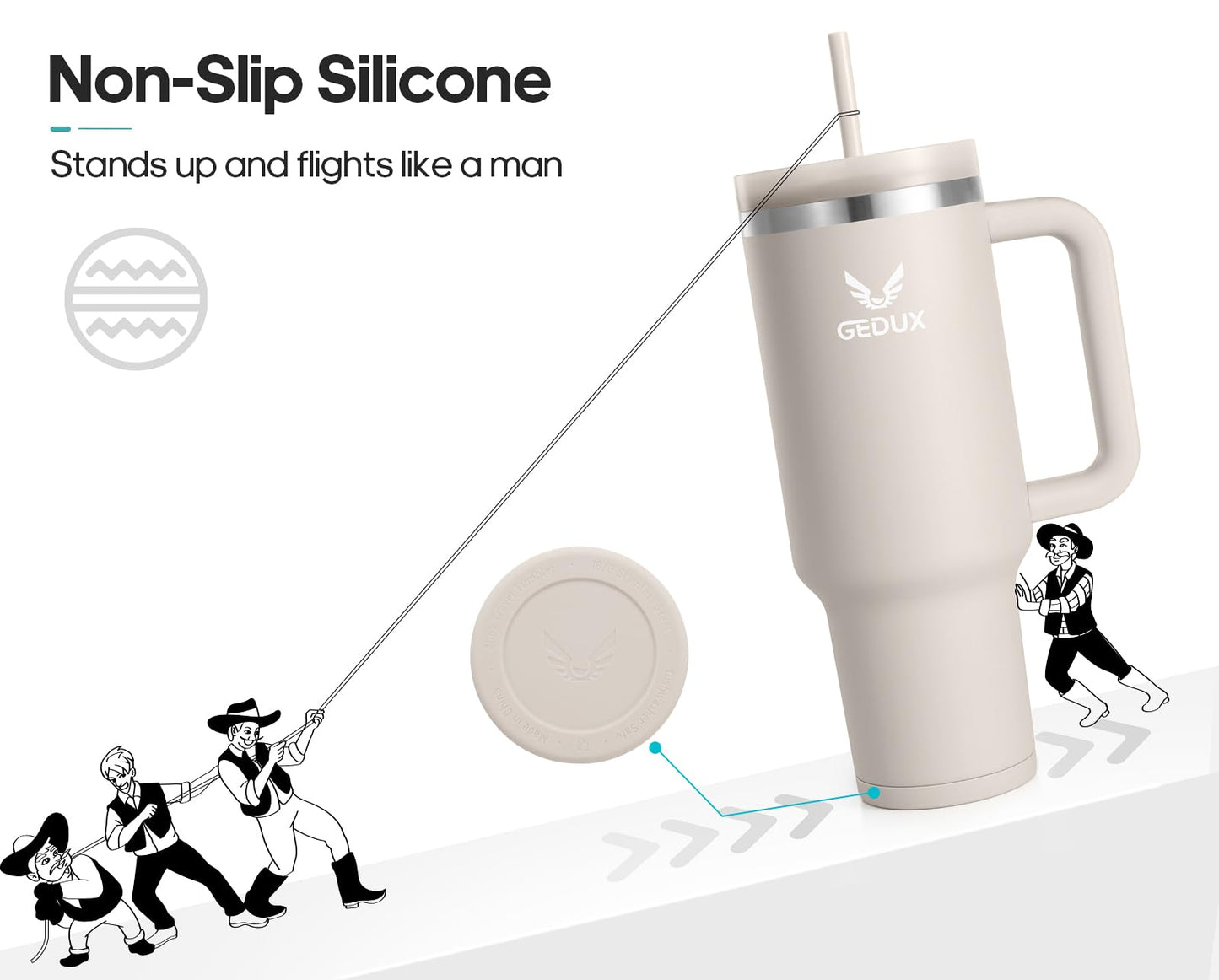 Gedux Thermo Mug (900ml) | 2-in-1 Stainless Steel Drinking Bottle with Straw