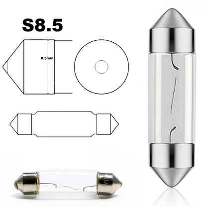 Set of 10 soffit 12V-5W-C5W-SV8.5-36mm license plate light, bulb for cars