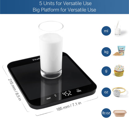 Vitafit (VT707) Multifunctional Digital Kitchen Scale with LED Display made of tempered glass