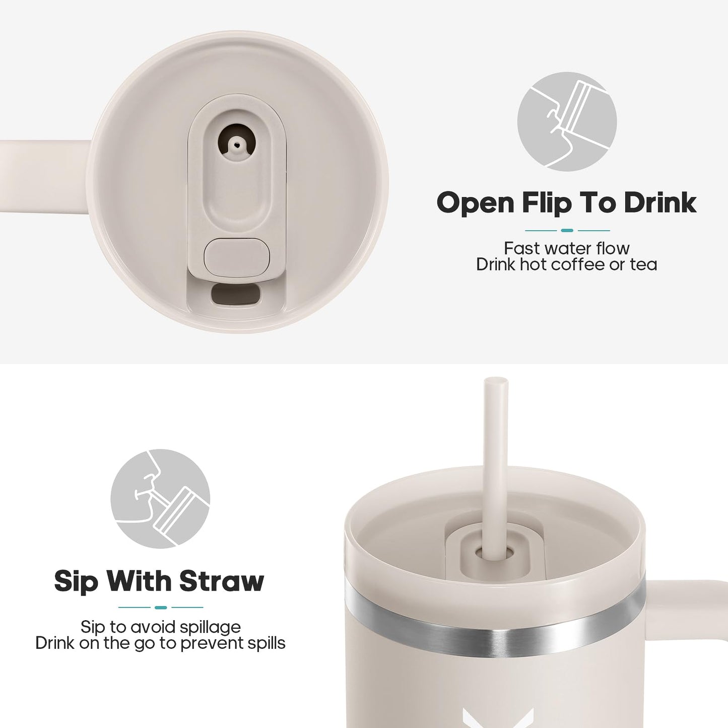 Gedux Thermo Mug (900ml) | 2-in-1 Stainless Steel Drinking Bottle with Straw