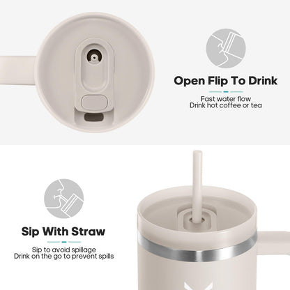 Gedux Thermo Mug (900ml) | 2-in-1 Stainless Steel Drinking Bottle with Straw