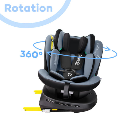 Reecle i-Size Child Seat (Black Gray) 0+/1/2/3 | ISOFIX, Safety Certified