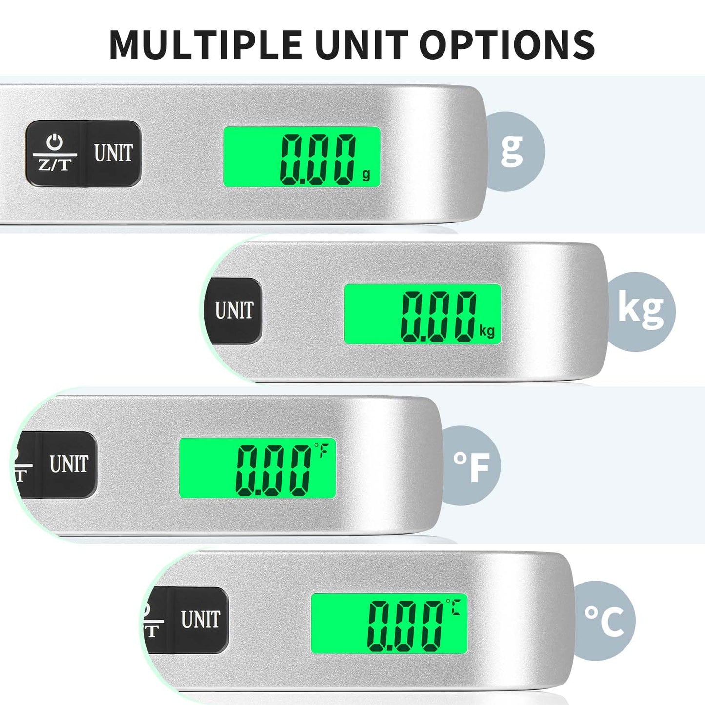 Digital suitcase - luggage - hanging scale with temperature sensor &amp; tare function: up to 50kg