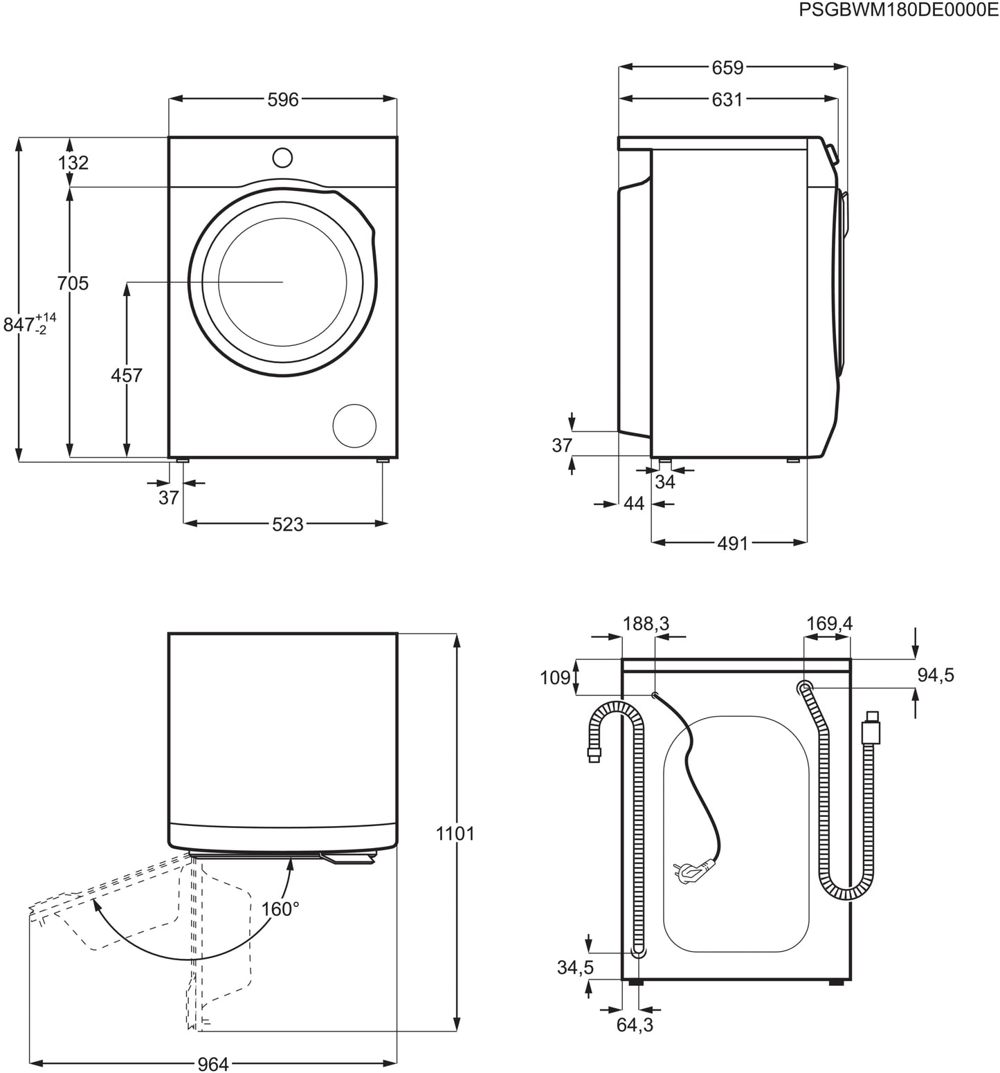 AEG Series 6000 with ProSense® (L6AMZ49FL) Washing Machine (9kg): Quiet, Automatic Load Control
