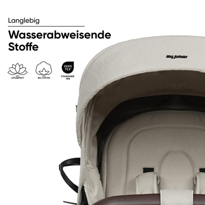 my junior® PLIA² | großer Komfortbuggy mit Luftkammerreifen inkl. Getränkehalter + Tragegurt