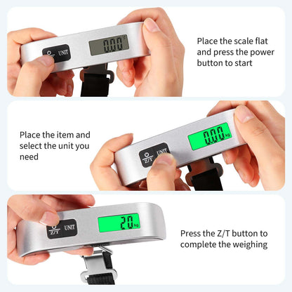 Digital suitcase - luggage - hanging scale with temperature sensor &amp; tare function: up to 50kg