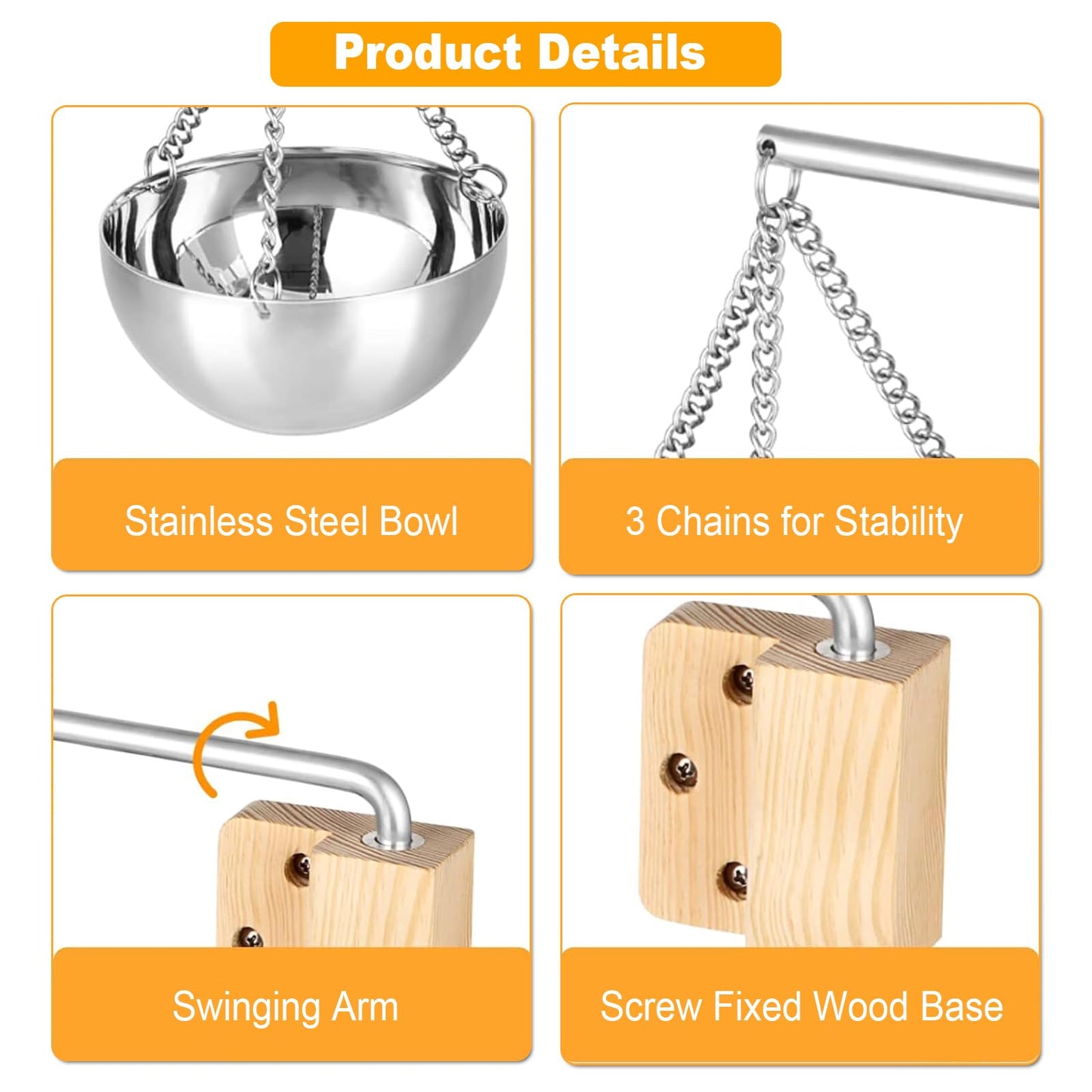 WOOLUCK Sauna evaporator bowl made of stainless steel: Aroma bowl with accessories | Hanging