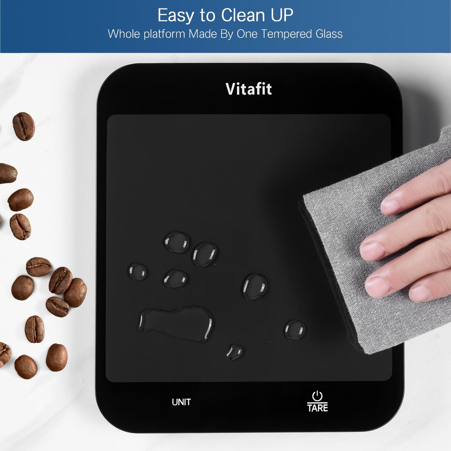 Vitafit (VT707) Multifunctional Digital Kitchen Scale with LED Display made of tempered glass