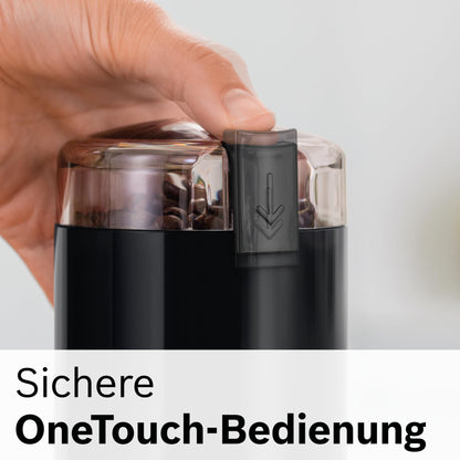 Bosch Elektrische Kaffeemühle (TSM6A013B): Edelstahl-Schlagmesser, 180W, 75g Bohnenbehälter