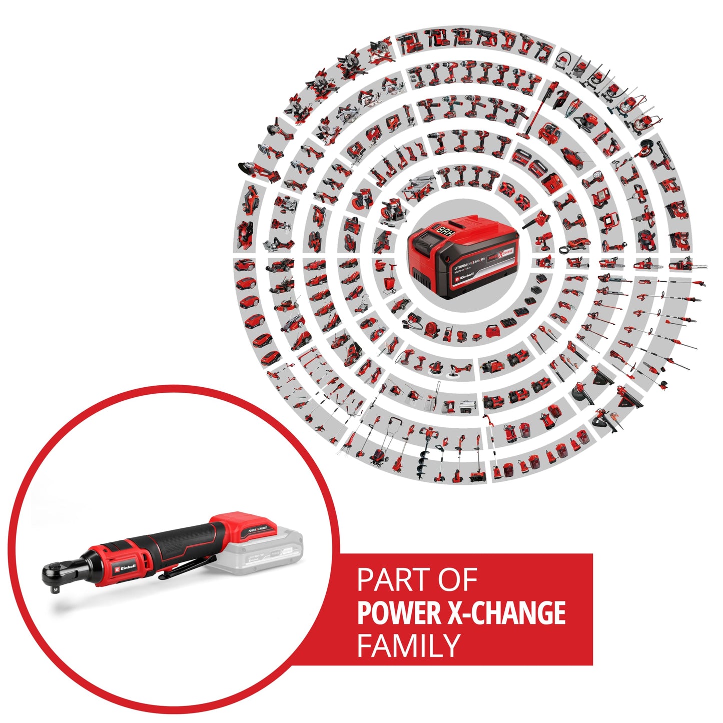 Einhell Cordless Ratchet Screwdriver (TE-RW 18/60) Li-Solo Power X-Change without battery
