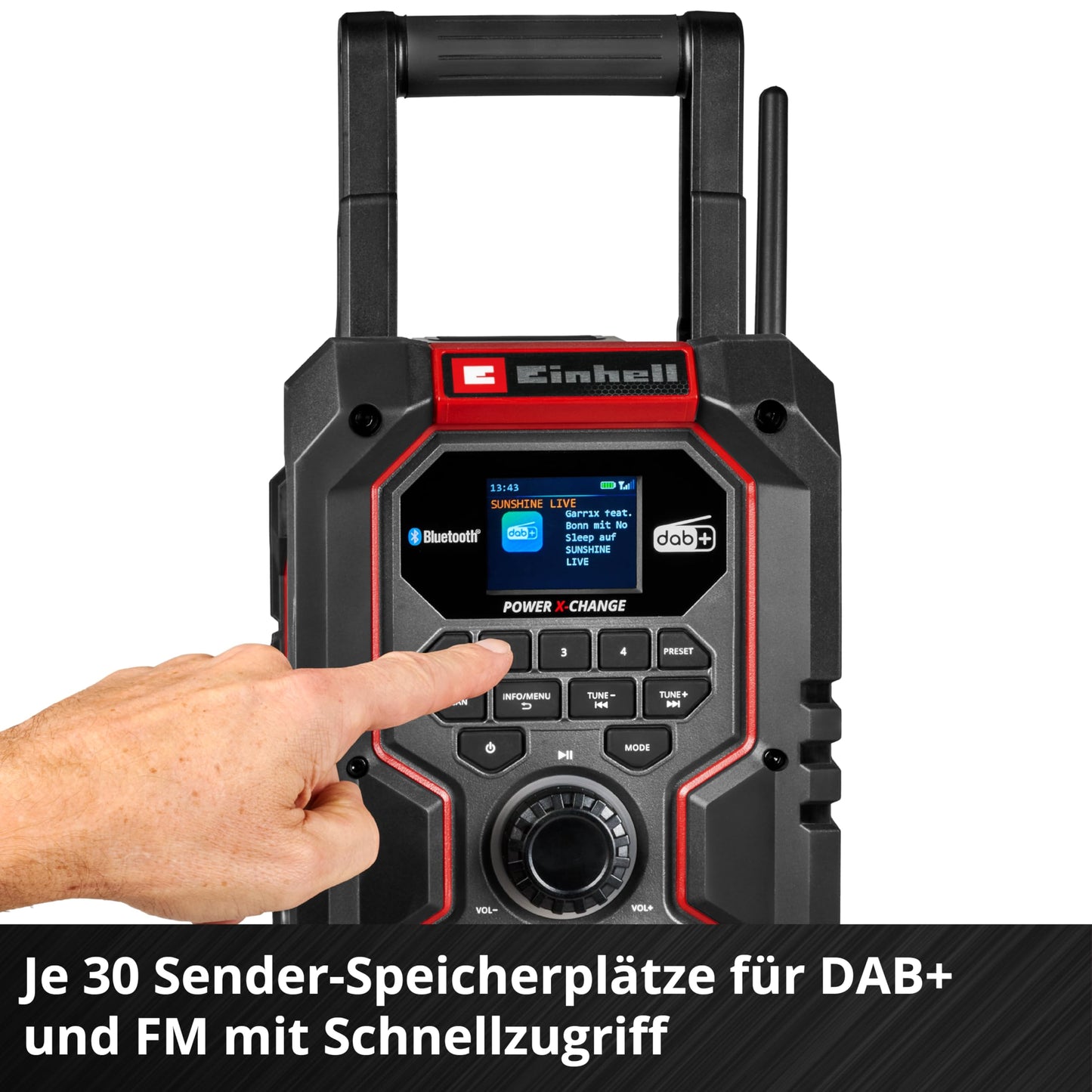 Einhell Cordless Construction Site Radio (TE-CR 18) Li DAB+/FM/BT - Solo Power X-Change without battery