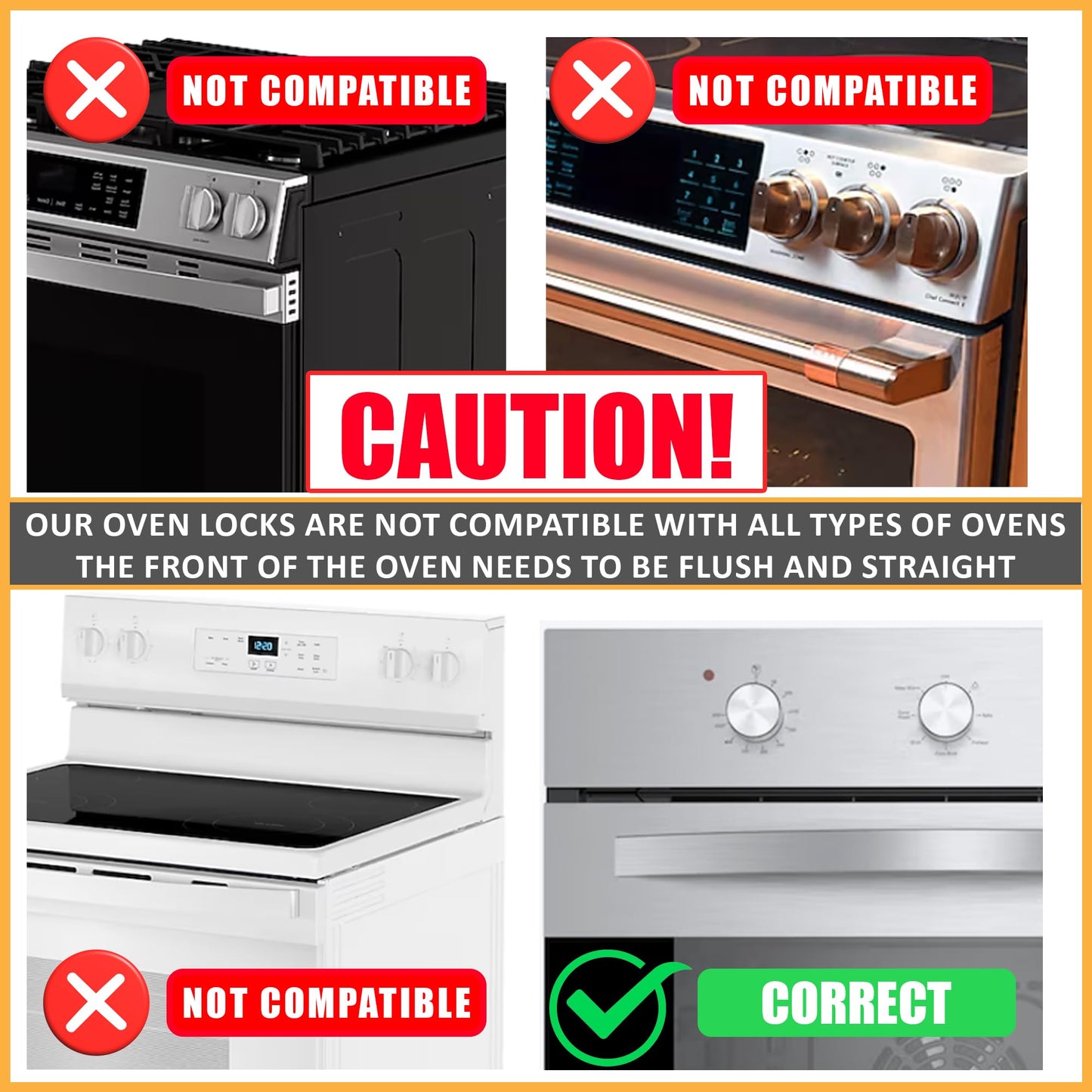 BeeGo® Oven Child Safety Lock for Babies &amp; Toddlers: Easy Installation (Black)