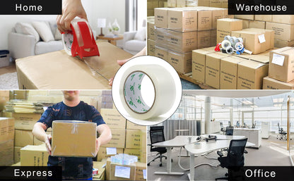 BOMEI PACK Paketband Set | 6 Rollen klar à 66m + Abroller, vielseitig & leicht abrollbar
