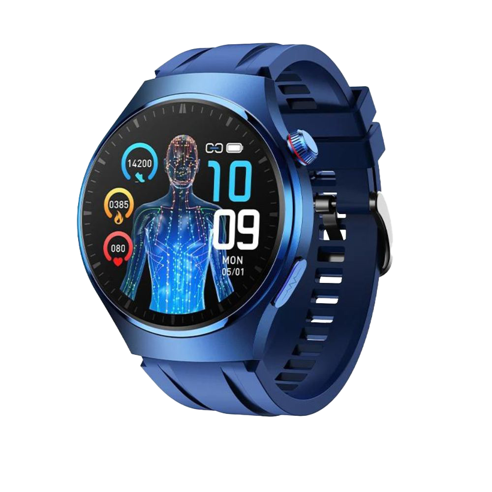 Smartwatch mit EKG-PPG Laser-Behandlung | Körpertemperatur, Blutzucker & Bluetooth-Anruf2