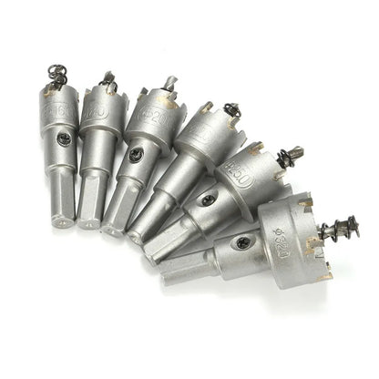 6tlg. Metallbohrer-Set mit Hartmetallspitze 16-32mm: Lochsägen für Metall und Holz